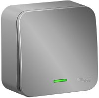 Переключатель с подсветкой накладной Systeme Electric Blanca 1-кл. проходной алюминий картинка